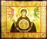 Икона Знамения Божией Матери, хоругвь. Вышивка